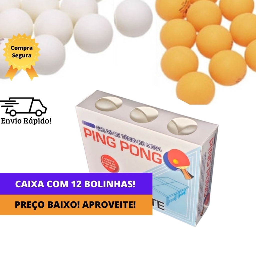 Bolinha de Ping Pong / Bolas de Tênis de Mesa - Caixa com 12 bolinhas