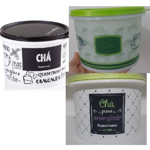 Tupper Caixa Tupperware Pote Para Chá Bistrô Ou Preto E Branco PB Ou Colors 1,1 Litro