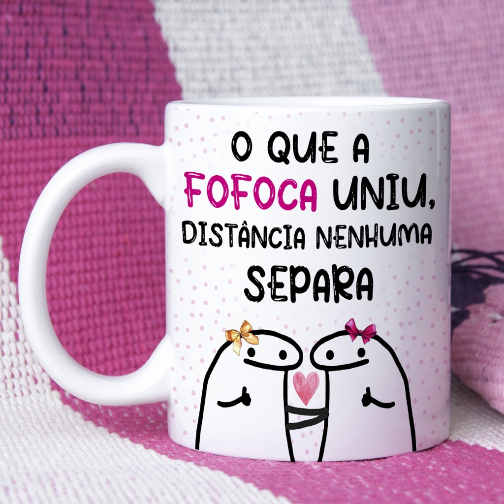 Caneca Flork Meme O Que A Fofoca Uniu Porcelana 325ml Shopee Brasil 