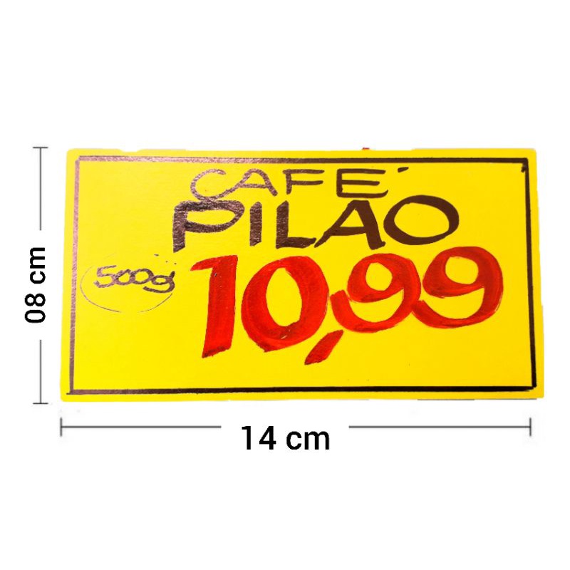 Cartaz Duplex Amarelo liso  08 X 14 Cm Pacote Com 100 Folhas limpo ideal para gôndola, balcão ou vitrine