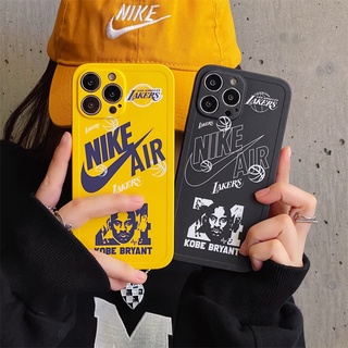 Capa De Celular Em TPU Com Borda Reta Estampa Lakers 24 Kobe Para iPhone 11 Pro Max/X/XS XR/12 13