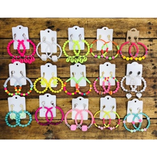 10 Pares de Brincos de Miçanga Colorido / Argola de Miçangas Revenda Atacado em Oferta na Shopee
