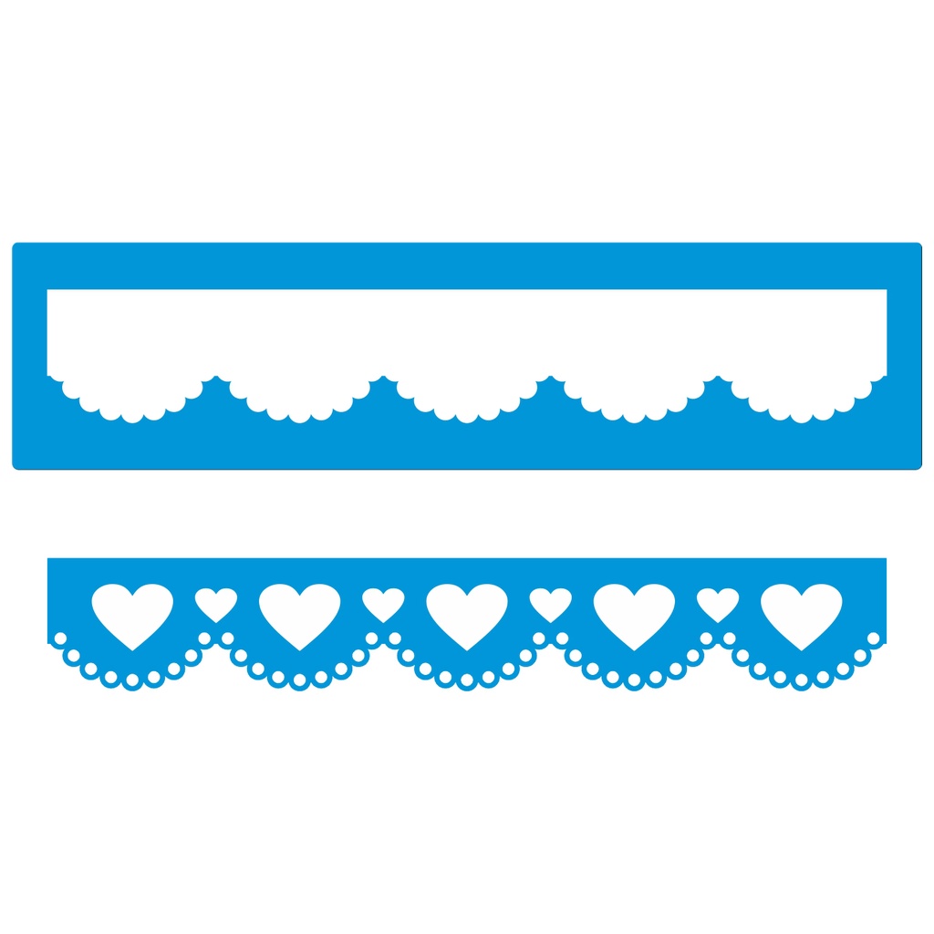 Stencil 5 X 20 Faixa Corações Molde Vazado Pintura Tecido Mdf Madeira Parede Camiseta Pano Prato