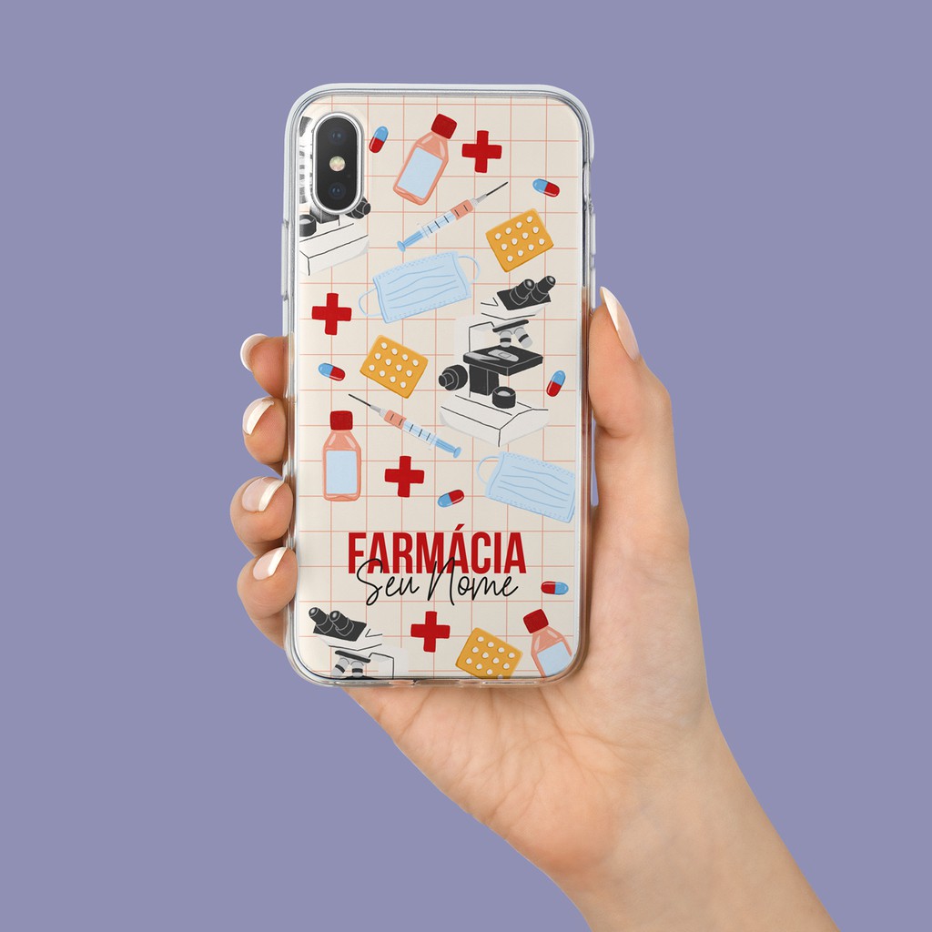 Capa Capinha de Celular Personalizada com sua Profissão - Farmácia