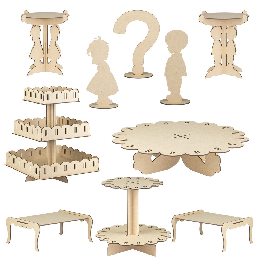 Kit Festa Provençal Decoração Bolo Aniversário Mdf Lindo Decoração Chá Revelação Passa fita