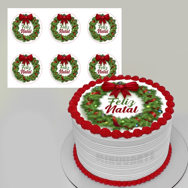Papel de arroz Bentô cake, Bolo marmita, mini bolo Natal