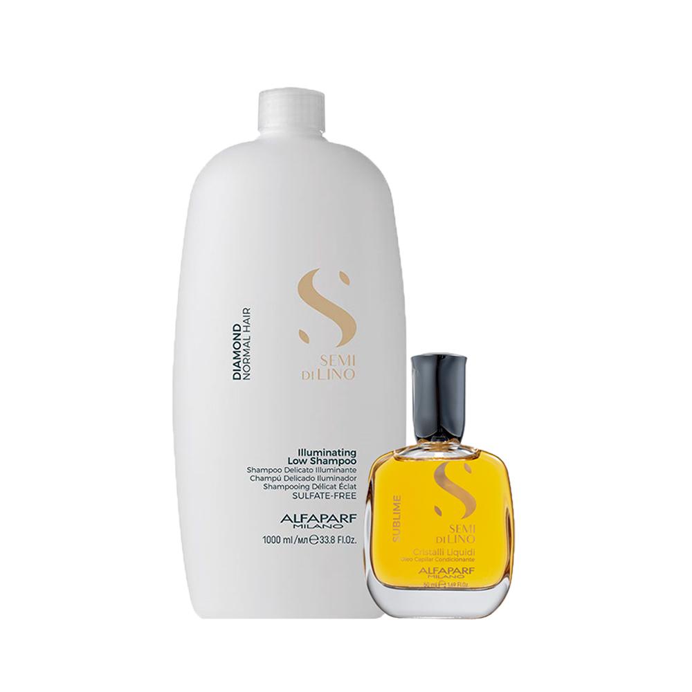Kit Alfaparf SDL Diamond - Shampoo 1000ml + Óleo 50ml