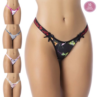 Kit 10 Tangas De Algodão Amor De Verão/lingerie