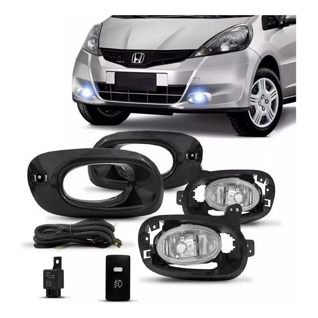Kit Farol De Milha Honda Fit 2012 2013 2014 Com Moldura | Shopee Brasil