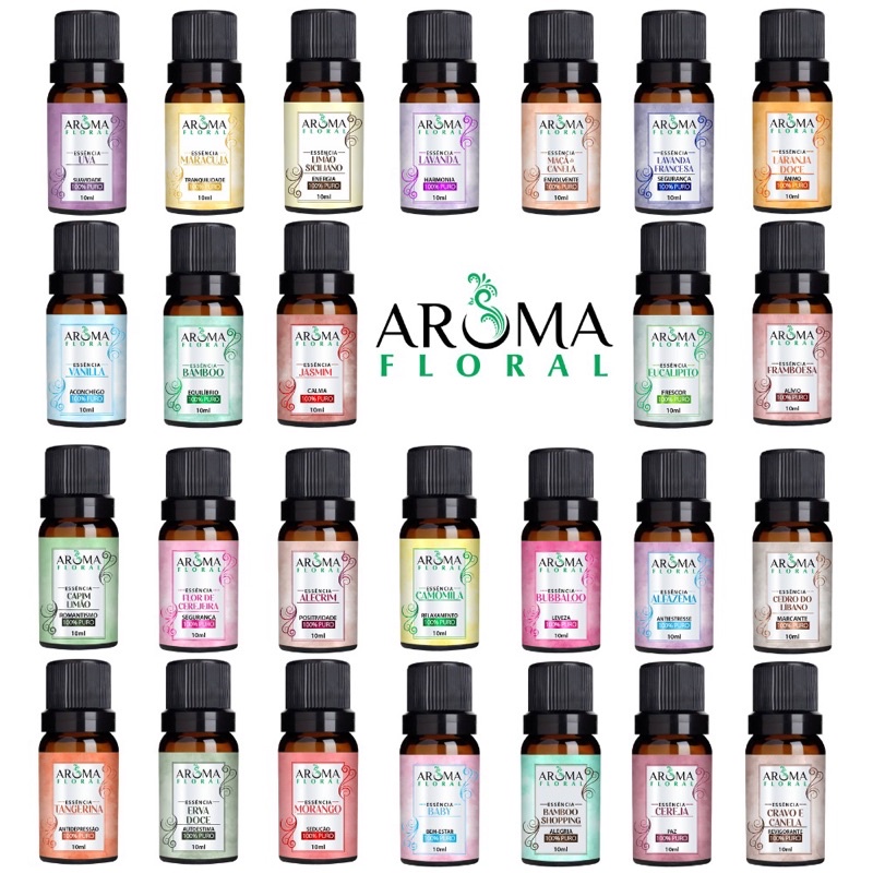 Essência Para Aromatizador e Difusor Elétrico -  à Base de Água 20ML - Escolha e Monte seu Kit - Aroma Floral