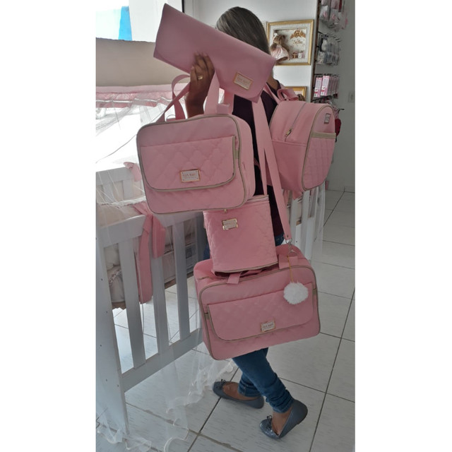 Bolsa Maternidade Rosa Bebe Nuvem 5 Pecas Ello Baby Shopee Brasil