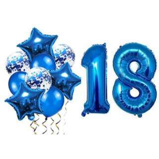 Kit de balões Azul Número Aniversario decoração em Oferta na Shopee