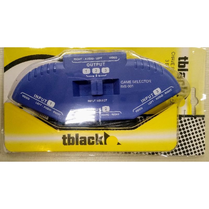 Chave Seletora RCA 3 Entradas 1 Saída, da Tblack
