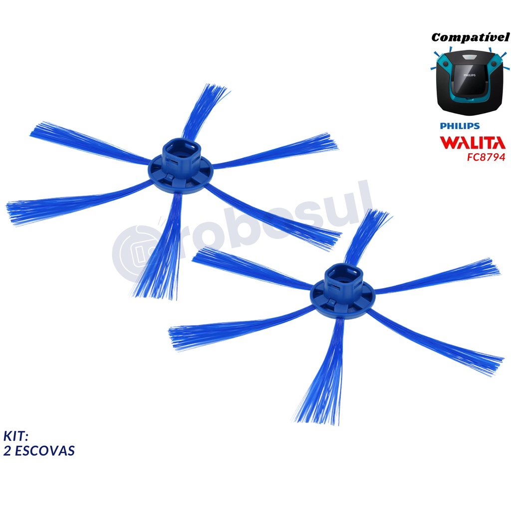 Par de Escovas Robô Aspirador Smart Pro Easy Philips Walita FC8794 - Polishop