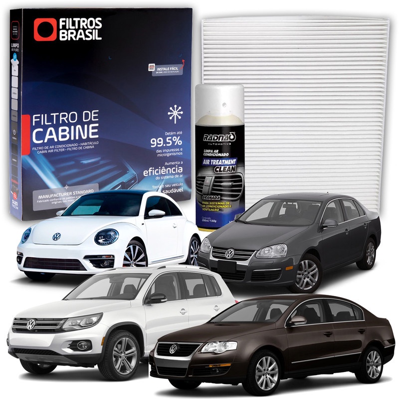 Filtro de Cabine para Ar Condicionado New Beatle/Jetta/Tiguan+Higienizador Limpa Ar Tipo Granada - Automobiles