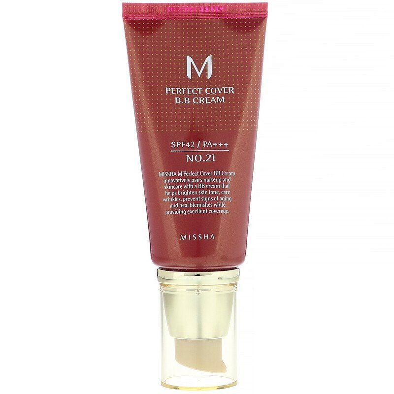 BB Cream, M Perfect Cover BB Cream, 50ml, #21 Light Beige, Missha