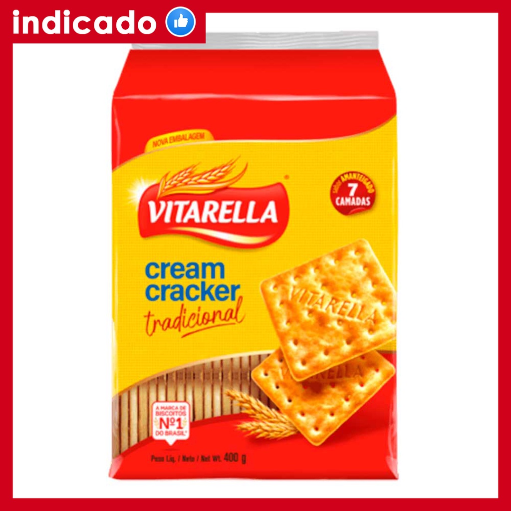 Biscoito Cream Cracker Vitarella 400g Shopee Brasil