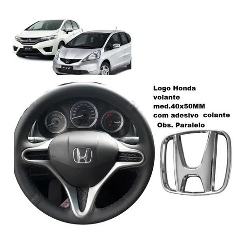 Emblema Volante H New Civic 2007 a 2017 City 2009 New Fit 2009 40x50 em Oferta na Shopee
