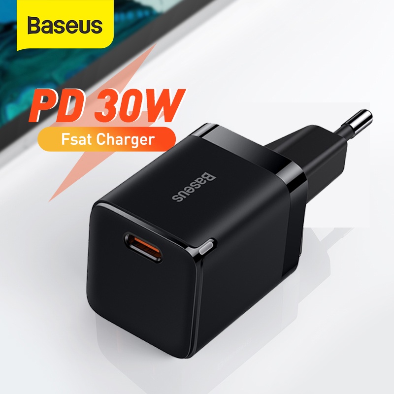 Baseus Carregador Pd Gan W Usb Tipo C R Pido Mini Carga R Pida Porto Telefone Para