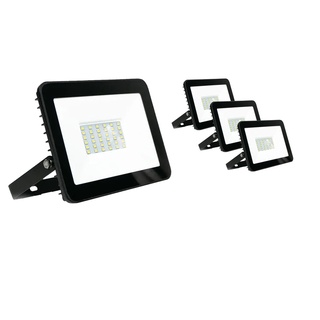 Kit 4 Refletor Holofote Luminária Led 50w Eco SMD Clean Branco Frio Casa Decoração Jardim Loja