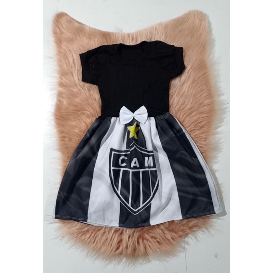 vestido temático atletico MG infantil