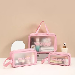 Kit Bolsas Nécessaire Organizador Maquiagem Cosméticos Washbag - Viagem Academia |Plástico PVC Impermeável