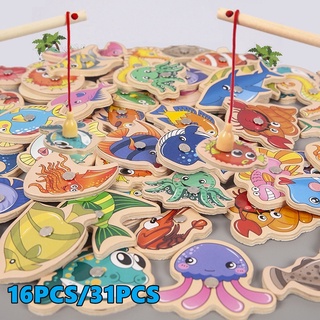 31/15 Peças De Brinquedos Magnéticos De Pesca Em Madeira/Jogos Infantis/Presentes/brinquedos de menino/brinquedo