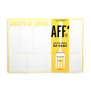 Bloco organizador semanal cardapio - Imaginarium