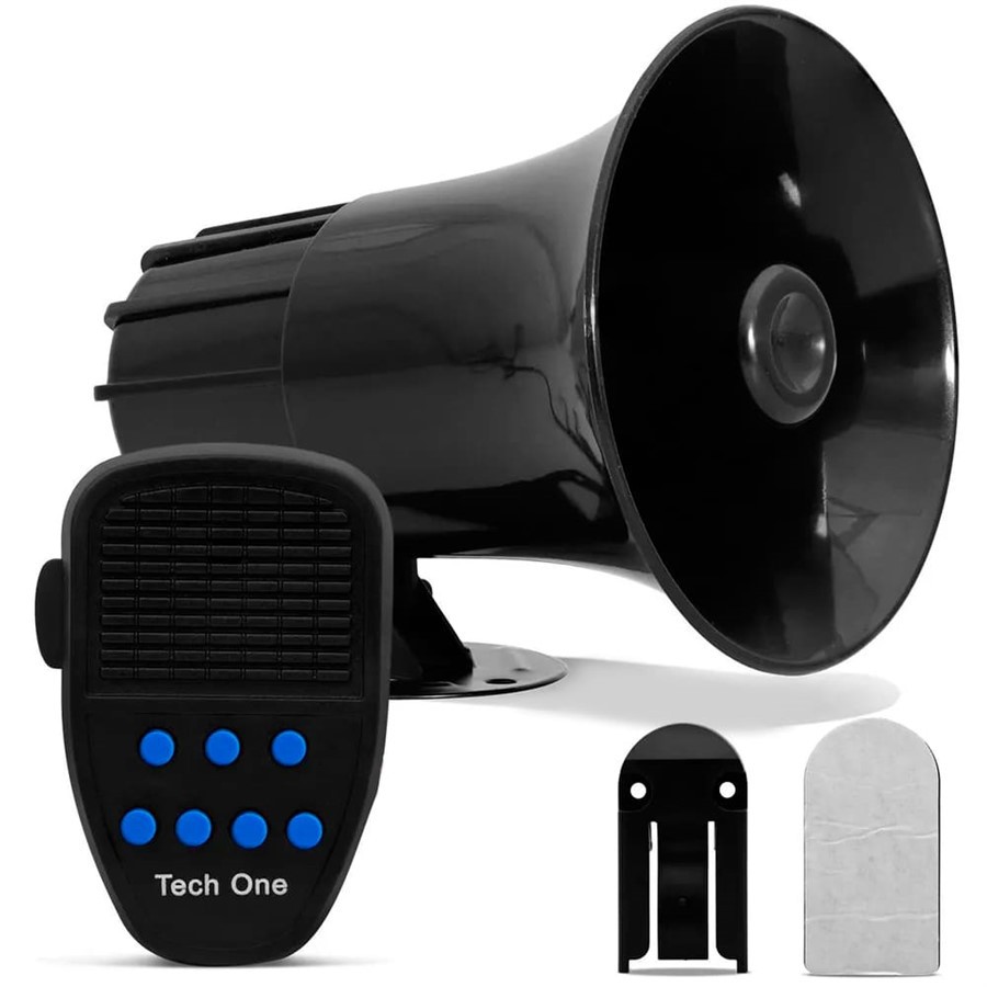 Sirene 7 Tons Policia Tipo Rontan Bombeiro Ambulancia Automotiva TechOne em Oferta na Shopee