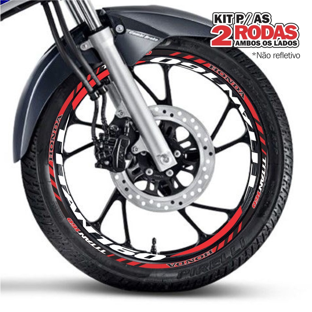 Adesivo Roda Kit Com Friso Não Refletivo Compatível Titan 160
