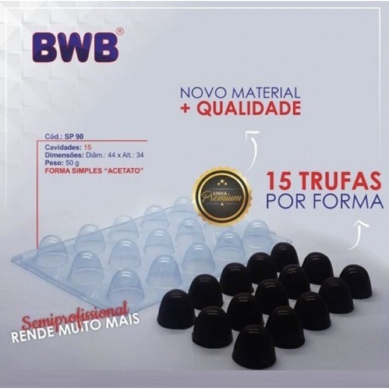 1~6 Forma de Trufa páscoa Grande Chocolate Gourmet Semi-profissional  Ref. 3503 SP 90 50g  Bwb em Oferta na Shopee