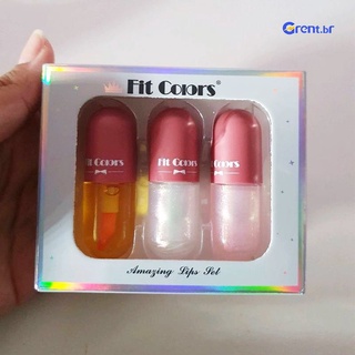 fit colors kit 3Pcs Gloss Labial Sem Cor Aumenta o Lábio / Hidratante / Longa Duração