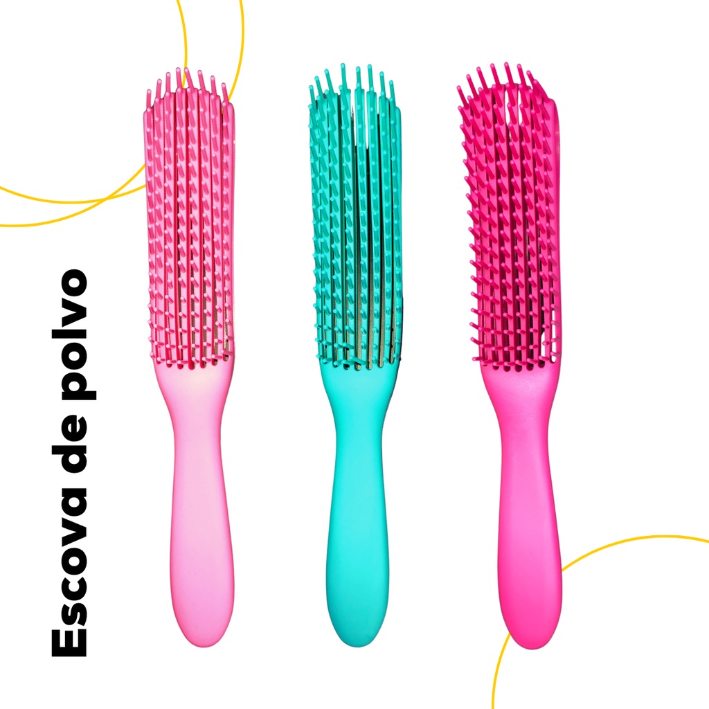 Escova Polvo Para Cabelos Cacheados Ondulados Com Dois Ajustes De ...