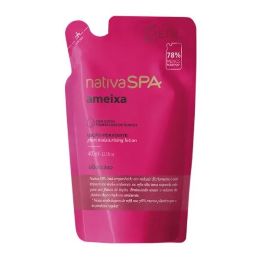 Refil Nativa SPA Loção Desodorante Hidratante Corporal Ameixa, 400 ml oboticario