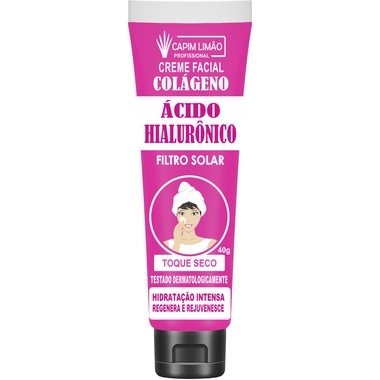 Creme Facial Ácido Hialurônico Capim Limão 40g