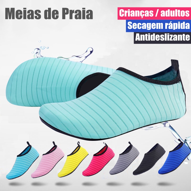 Meia De Praia Mergulho Snorkel Sapatos Antiderrapantes De Ao Ar Livre Masculinos E Femininos em Oferta na Shopee