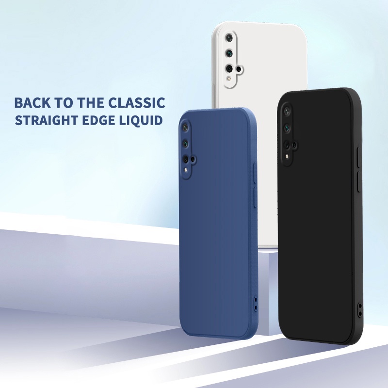 Square fashion Phone Case Huawei Nova 5T Y6P Y7P Full Camera Protection Liquid Silicone Soft Case
