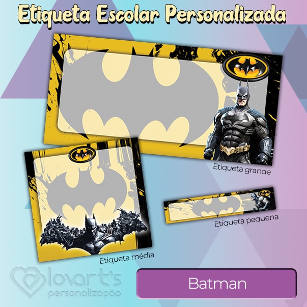 BATMAN - Kit de Etiqueta Escolar Personalizada / Cartela de adesivo /  Material escolar infantil menino | Shopee Brasil