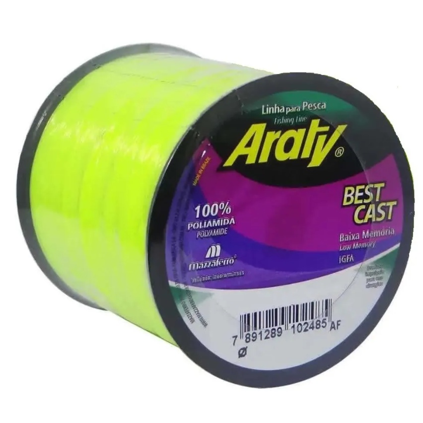 Detalhes do Linha De Pesca Araty Best Cast Amarelo Fluorescente Envio Imediato