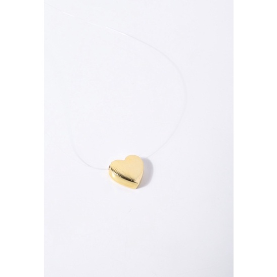 colares fio de nylon para homens e mulheres com pingente semi joia de coração