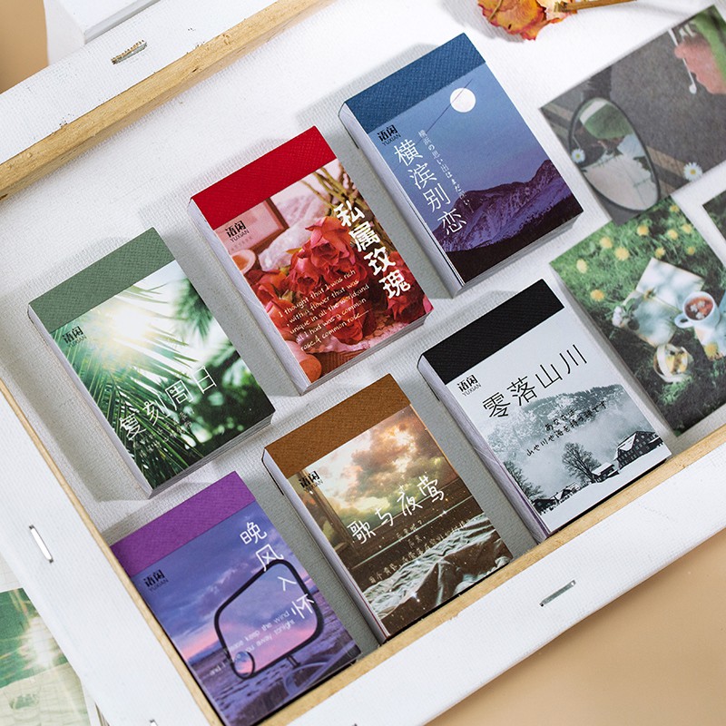 Journamm 50 Pcs Ins Estilo Bela Cena Etiqueta Do Vintage Cartões Kraft Cartões De Deco Papelaria Cartões Lomo Papelaria Notepad Post @ - @ Is Notas