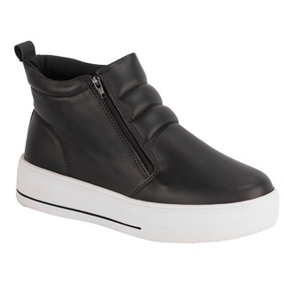 Tenis Casual Feminino Plataforma Cano Alto Botinha Confortável Zíper Macio Sapatenis Moderno Chunky Blogueira Sneaker Calce Fácil