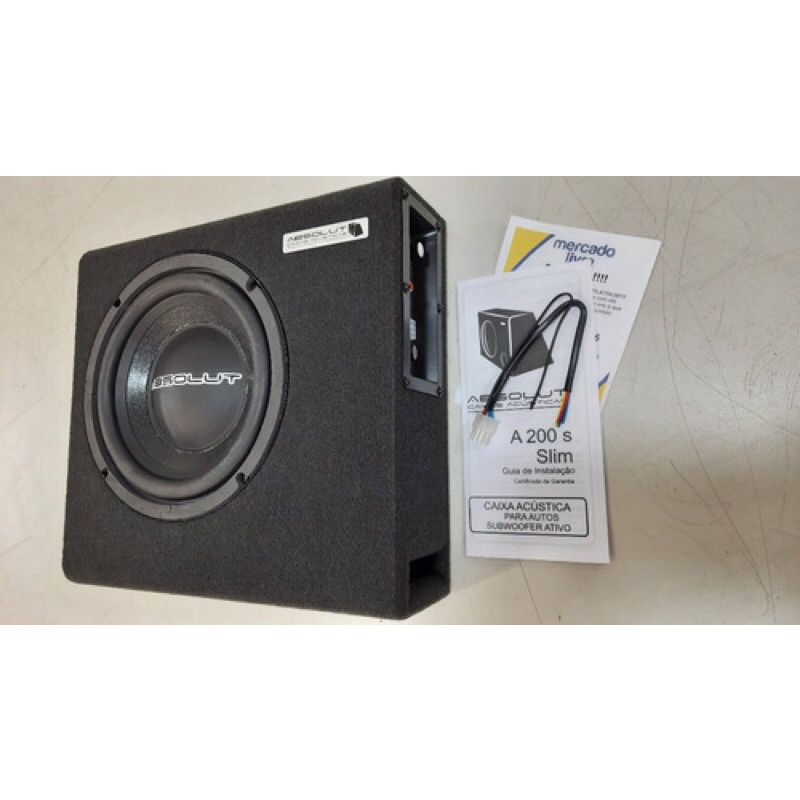 Caixa Som Amplificada Automotiva Mini Slim Sub 8 Pol Absolut | Shopee ...