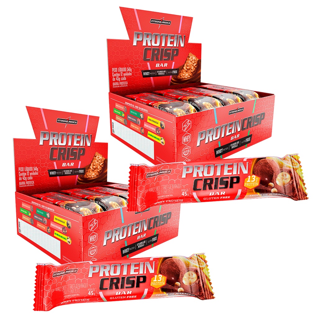 Barra de Proteína - Protein Crisp Bar - Kit com 2 Caixas (24 unidades) - Integralmedica