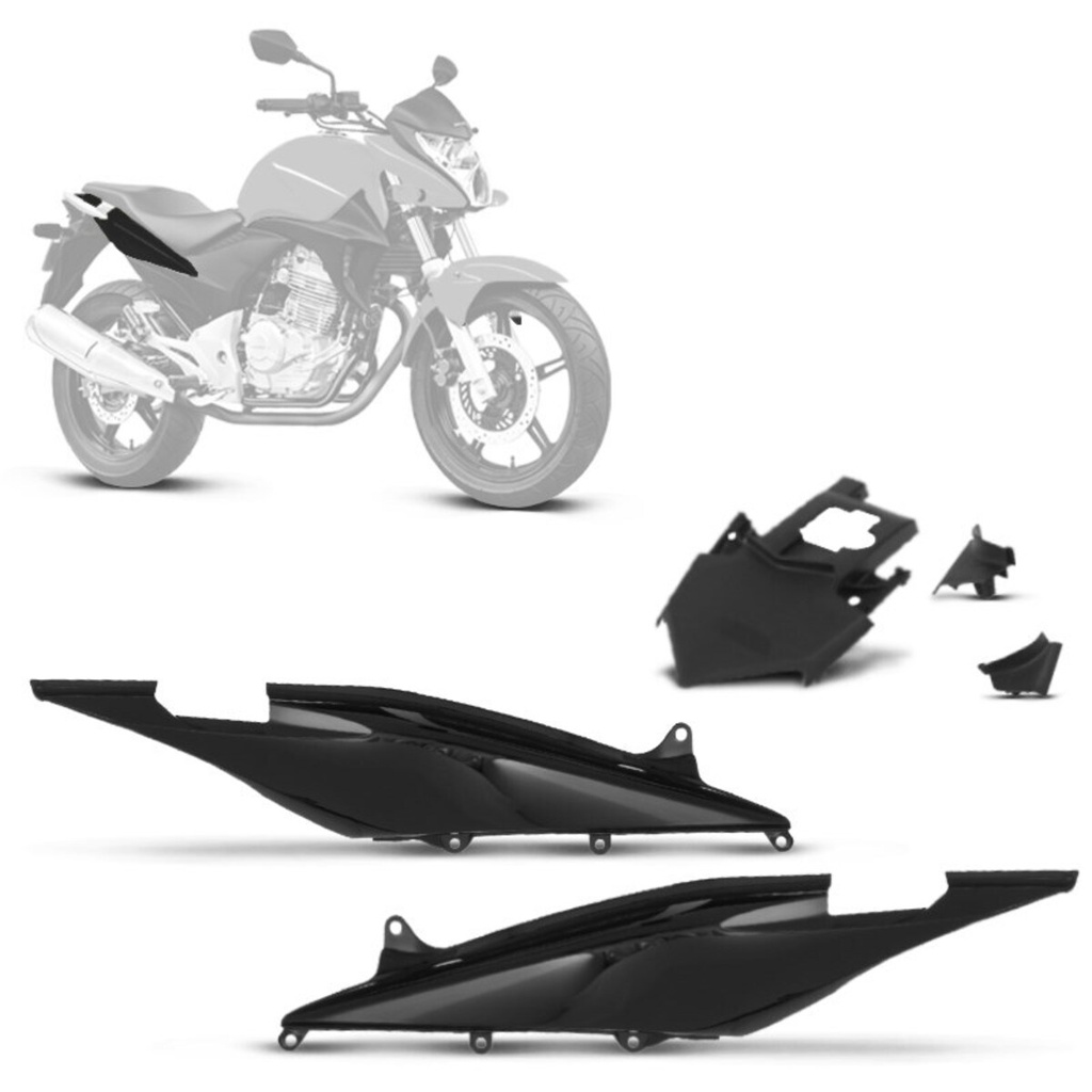 Kit Carenagem Carcaça Para Moto Modelo Original 2 Peças Prata Amarelo Preto Vermelho Azul Branco Honda Cb 300 2010 2012