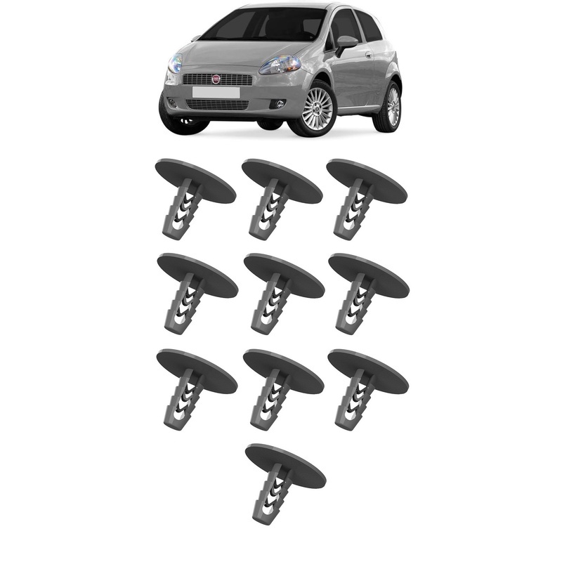 Kit 10 Grampo Presilha Fixador Carpete Porta Malas Punto 2008 a 2018
