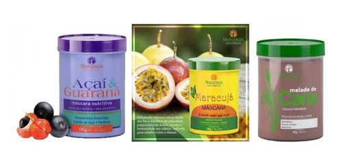 4x1kg Natureza Cosméticos Cronograma Melado + Açaí + Maracujá + Biotina