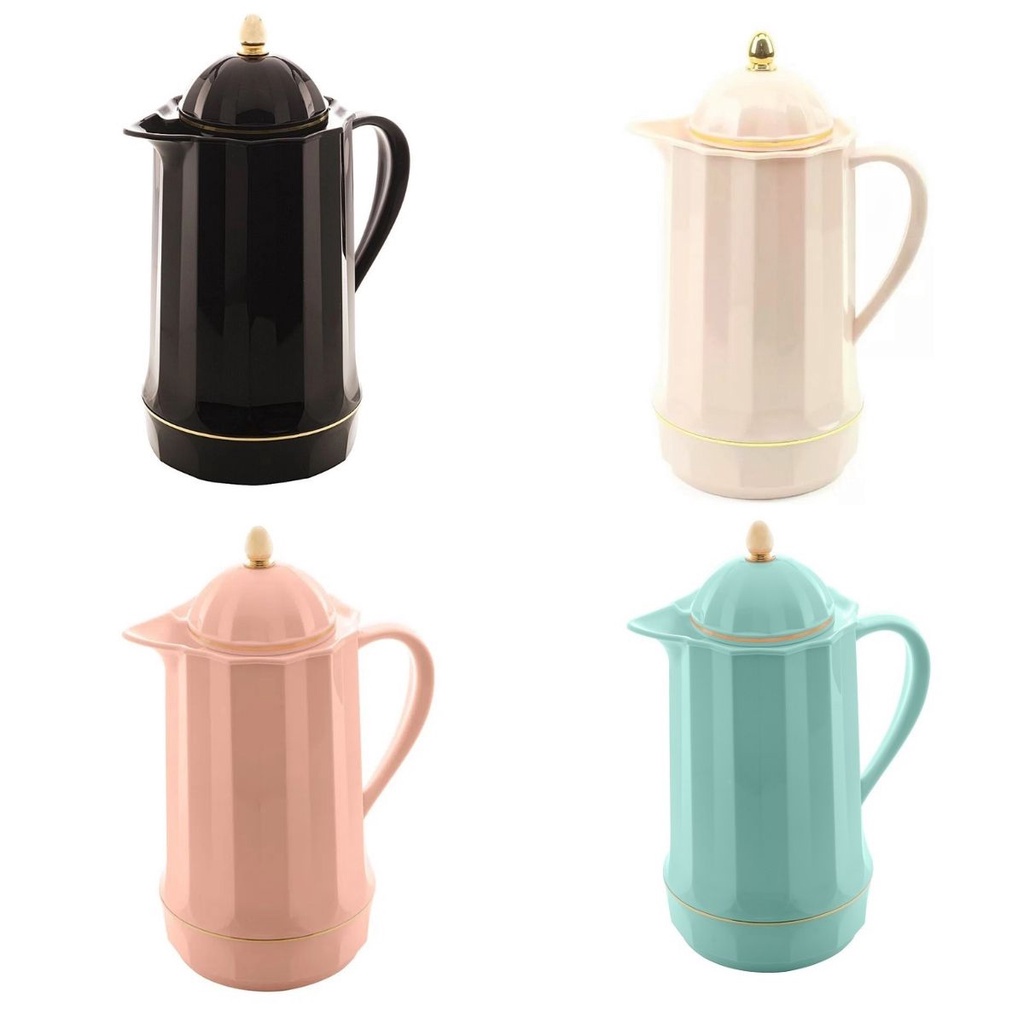 Garrafa Térmica Retrô Para Café Chá 1 Litro Plástico Vintage Genova Lyor Várias Cores