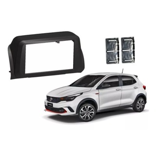 Moldura 2 Din Fiat Argo, Cronos - Preta em Oferta na Shopee