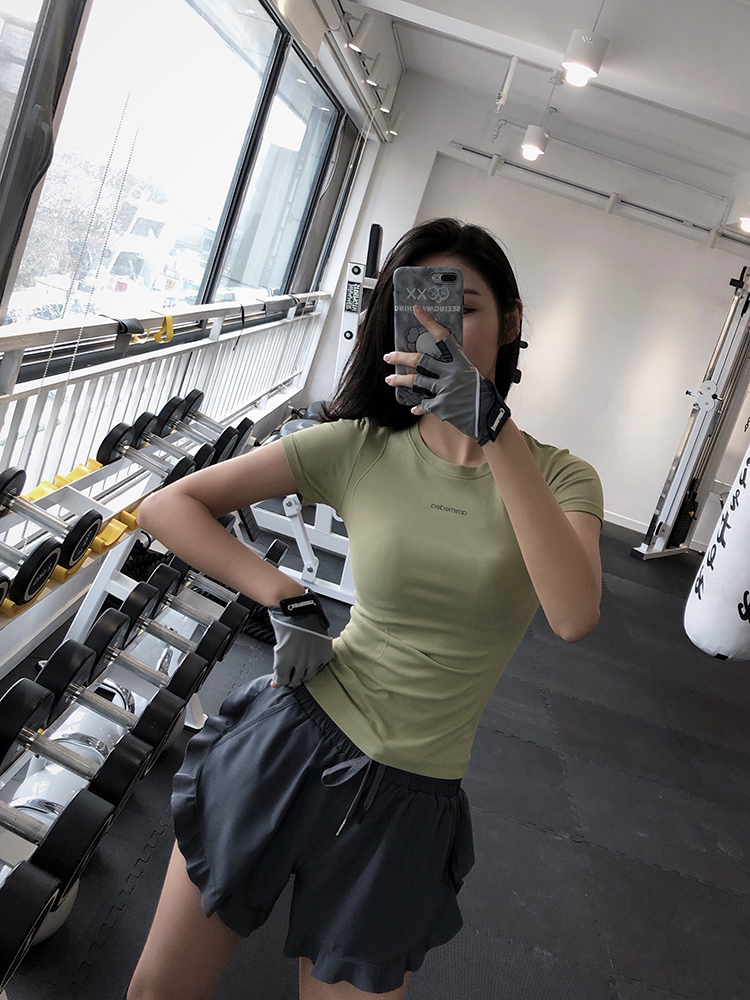 Yoga Blusas , Mangas Curtas , Topos De Ginástica , Alta Solto Jaqueta Esporte Spandex Das ...